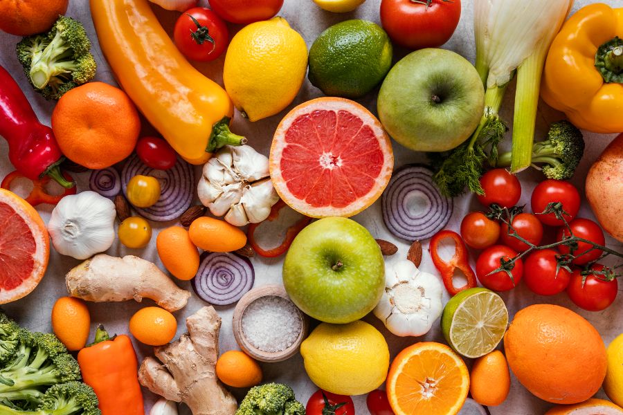 Frutas, verduras e legumes.